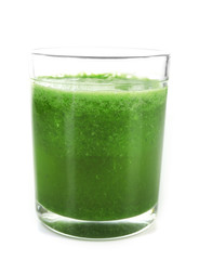 Glass of healthy fresh juice, isolated on white