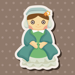 Medieval character cartoon theme elements