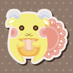 animal goat having afternoon tea theme elements