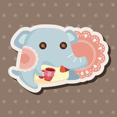 animal elephant having afternoon tea theme elements