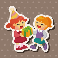 people celebrate the birthday theme elements