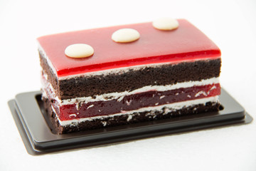 chocolate cake on a white background