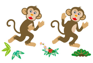 サルのイラスト２０１6申年の干支の猿の年賀状素材