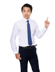 Asian Businessman finger show up
