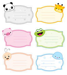 Animal faces kids name tags