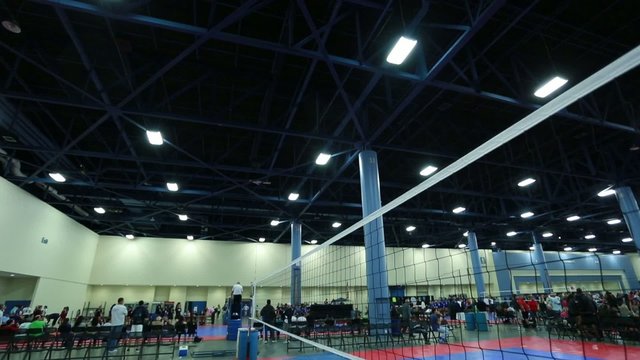 Tilt up of Volleyball Net Indoor Court