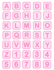 Baby blocks alphabet in pink