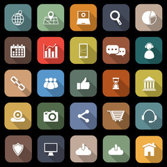 SEO flat icons with long shadow