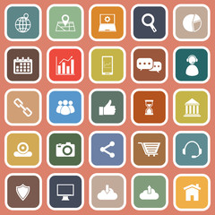 SEO flat icons on orange background