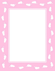 Baby girl footprints frame