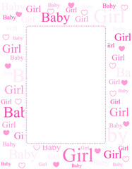 Baby girl arrival card / background