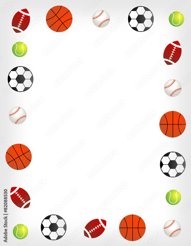 Sticker sport balls border / frame