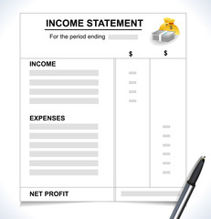 vector of Income Statement, interest, revenue, tax