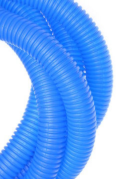 Blue corrugated pipe for electrical cables