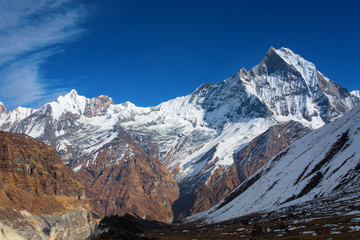Fototapeta premium Machhapuchchhre mountain - Fish Tail in English is a mountain in