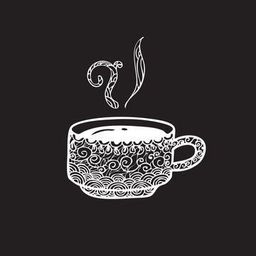 Coffee cup pattern doodle shalk