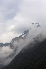 White clouds over Machhapuchchhre mountain - Fish Tail in Englis