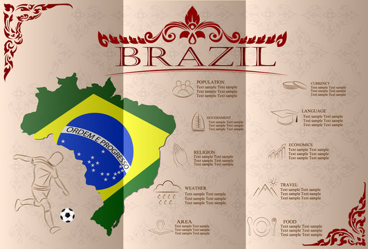 Brazil infographics, statistical data, sights. Vector