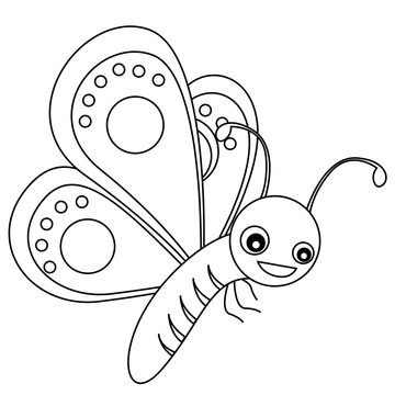 Butterfly coloring book page graphic
