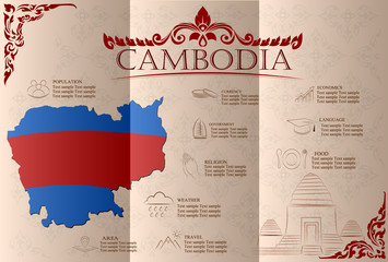 cambodia infographics, statistical data, sights. Vector