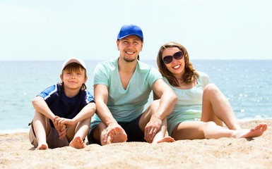 Fototapeta premium family with son in vacation