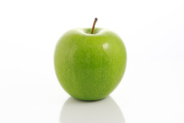 closeup isolated juicy green apple