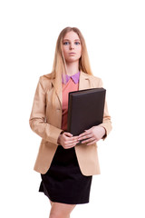 Fototapeta premium Businesswoman with folder in hands