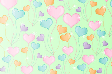 Colorful heart vector background, beautiful wallpaper
