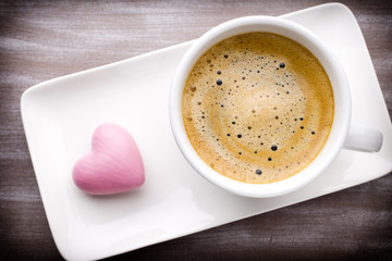 Coffee and heart.