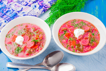beet soup with fresh dill