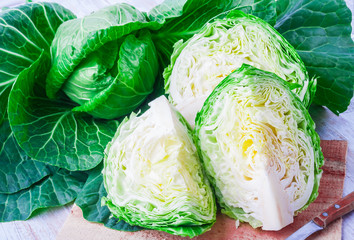 Fresh raw green cabbage
