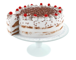 Cake on a glass vase