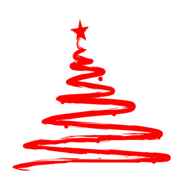 Painted christmas tree illustration