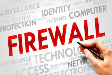 FIREWALL word cloud, security concept