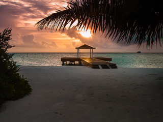 sunset on an atoll, Maldives