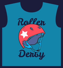 Roller_derby_helmet_typography_t-shirt_graphics_vectors