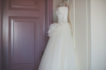 Wedding dress and veil