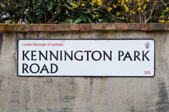 Kennington Park Road sign in London, UK.
