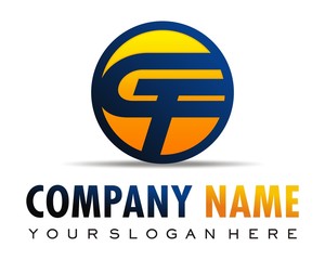 GF circle logo image vector