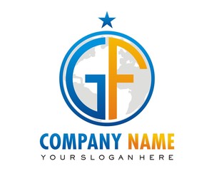 GF circle logo image vector