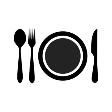 plate fork knife spoon icon