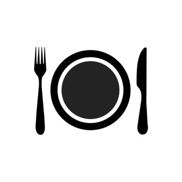 Dish, fork and knife
