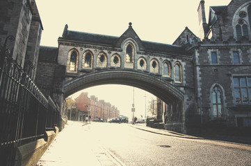 Downtown of Dublin in the morning