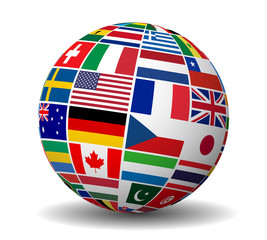 International Business World Flags Globe - 82097319