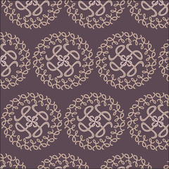 Ornamental abstract seamless pattern. Vector art, background.