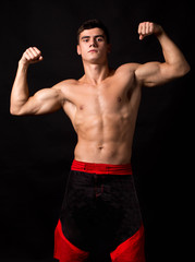 Fototapeta na wymiar Male model. Kickboxing.