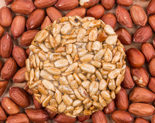 Candied roasted peanuts sunflower seeds.