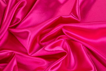 Pink silk drapery.