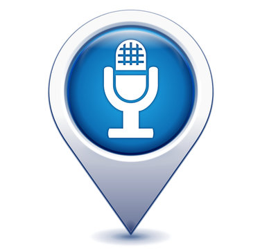 micro sur marqueur g&eacute;olocalisation bleu