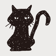black cat doodle